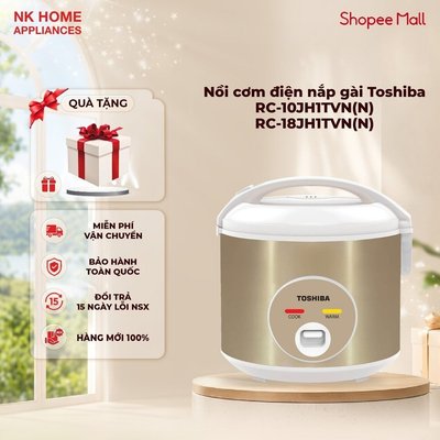 [KOL/KOC] Nồi cơm điện nắp gài Toshiba 1.0L RC-10JH1TVN(N)/1.8L RC-18JH1TVN(N) - Bảo Hành Chính Hãng 12 Tháng