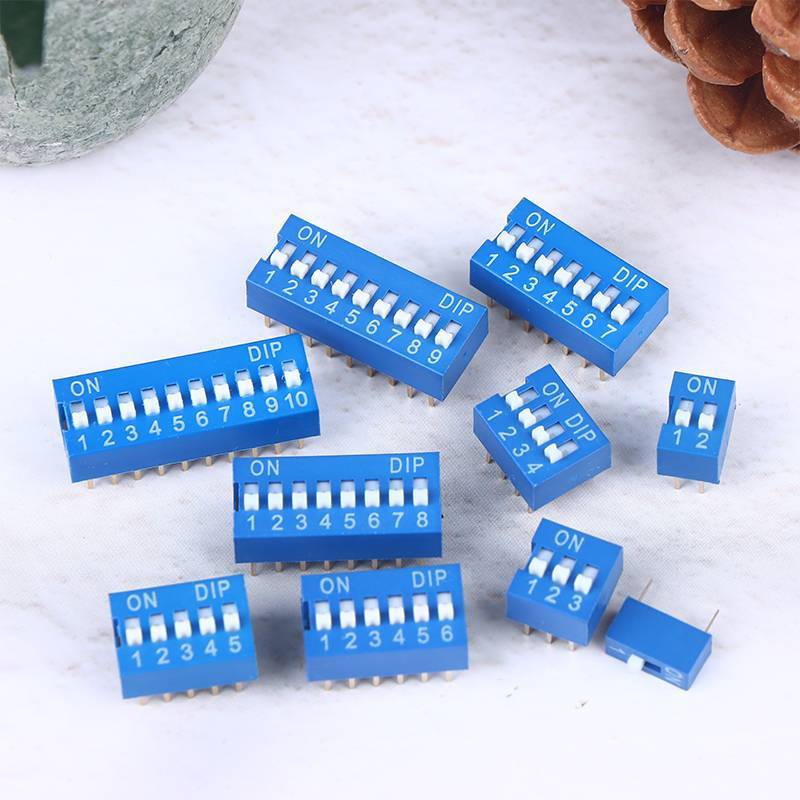 PHÒNG 10 Cái 2.54mm DIP Slide Switch Module Kit, 1-10Pin Blue Switch Snap Switch VN