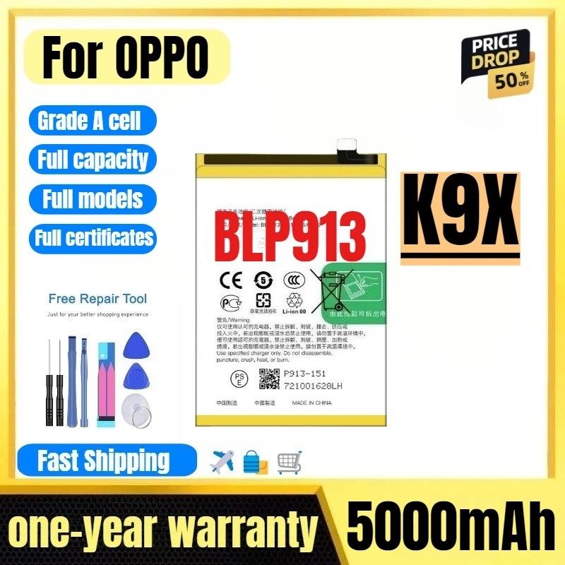 BLP913 Cho OPPO K9X Pin Điện Thoại Di Động Chất Lượng Cao Pin Dung Lượng Cao Thay Thế Bateria Cấp A 