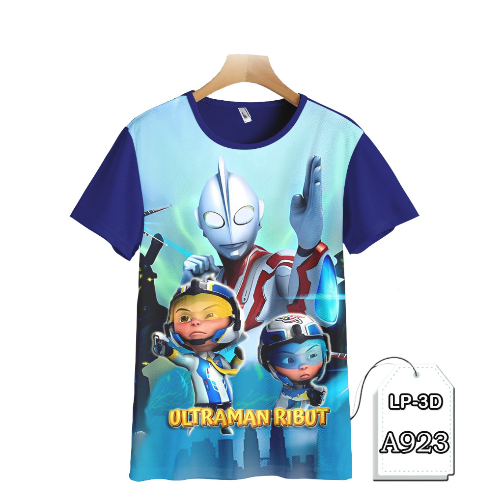 Áo thun Upin & Ipin Ultraman Storm Premium 3D Quần áo trẻ em và người lớn Ultraman Tokusatsu Series 