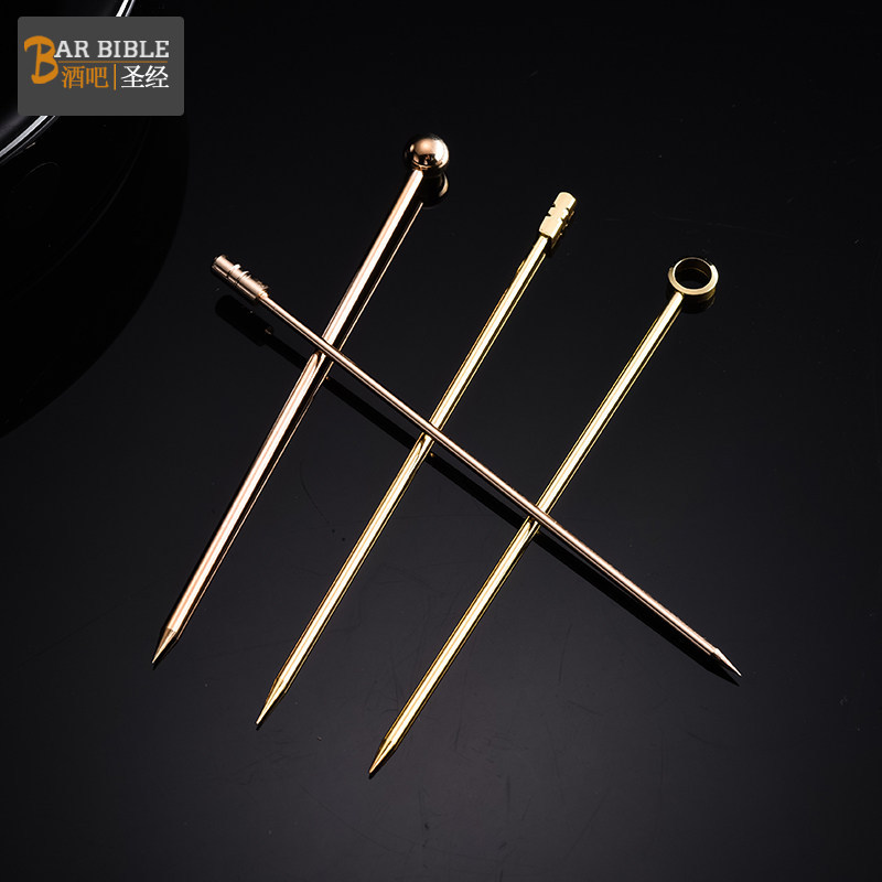Thép không gỉ Cocktail Dính Trái Cây Nĩa Rượu Kim Martini Dính Ô Liu Kẹo Trái Cây Trái Cây Dính