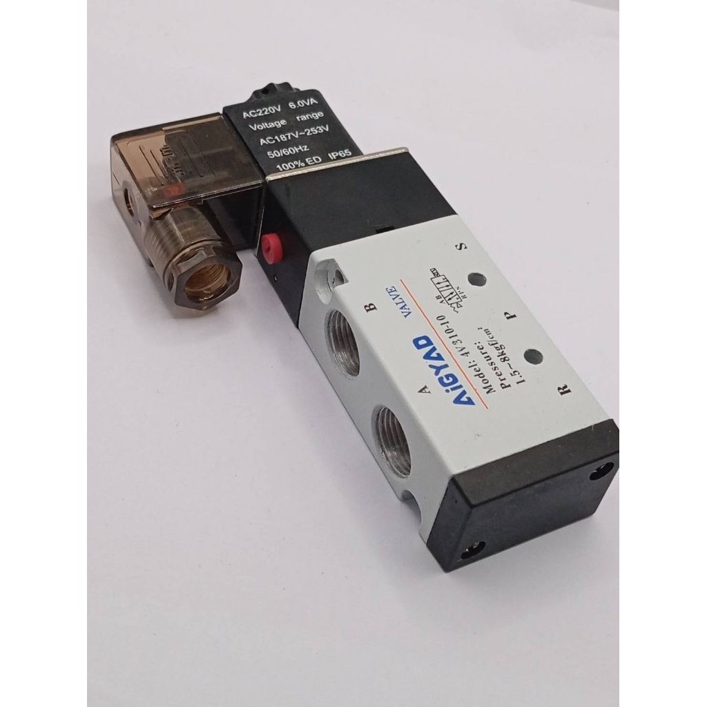 Van điện từ Model 4V310-10 (Cổng 3 / 8 ") 5 / 2 Cuộn dây đơn 4V310-10 Có điện áp để lựa chọn. DC12V 