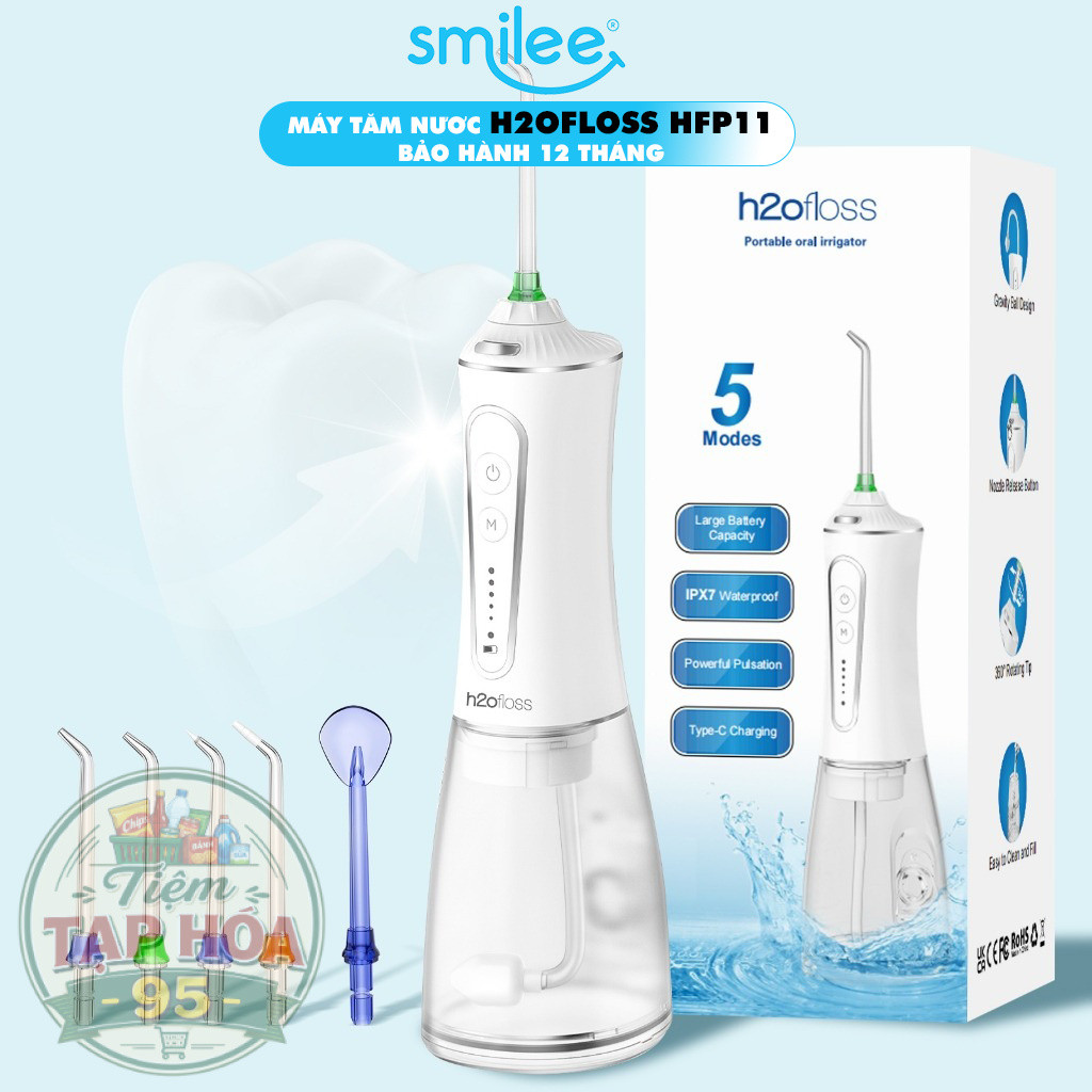 Máy tăm nước H2OFLOSS Smilee HF-P11, HF - 9P, HF - 2. Bảo hành 12 tháng, lỗi 1 đổi 1 trong 30 ngày -