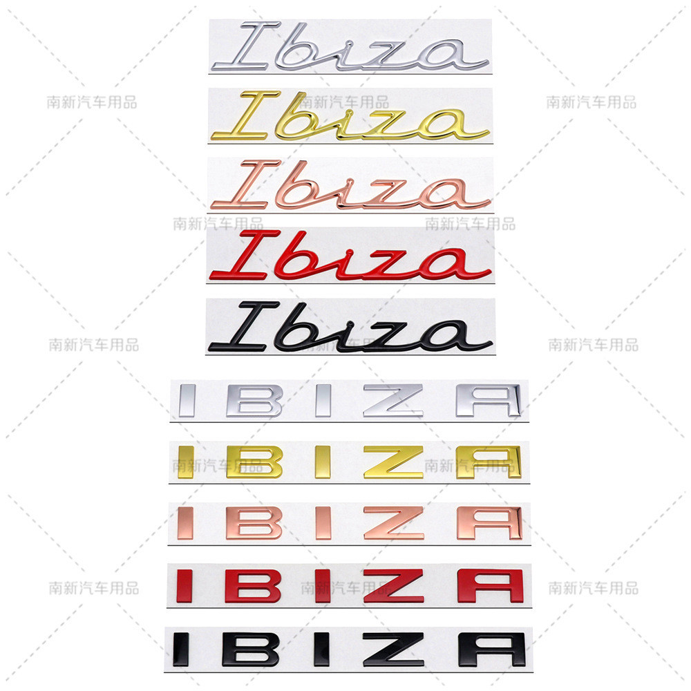 Nhãn IBIZA Thích hợp cho Seat Ibiza Nhãn dán kim loại Nhãn dán tiếng Anh Nhà máy có sẵn