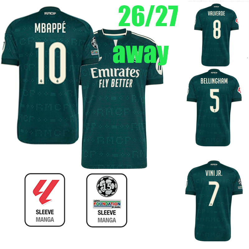 26 / 27 MBAPPÉ jersey MaDriDS Vải bóng đá sân nhà thật BELLINGHAM B.FERNANDES CUCURELLA VINI JR. VAL
