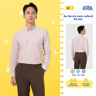 Áo sơ mi nam YODY áo oxford kẻ sọc phom relax thoải mái vận động TRA - MCSH26A005