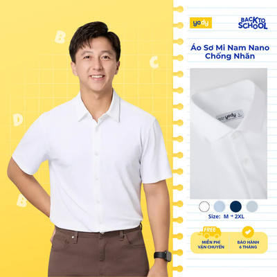 Áo sơ mi nam YODY ngắn tay vải nano hạn chế nhăn, thấm hút, khô nhanh, khử mùi, tôn dáng MOSH25A165