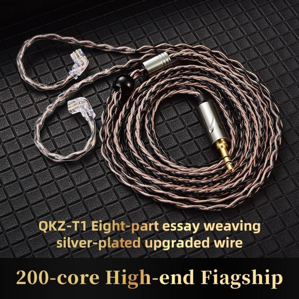 Dây nâng cấp tai nghe KEENEPH, Cáp tai nghe 8 sợi QKZ T1 0,75MM, Tai nghe có dây 200 lõi 2Pin KZ KZ 
