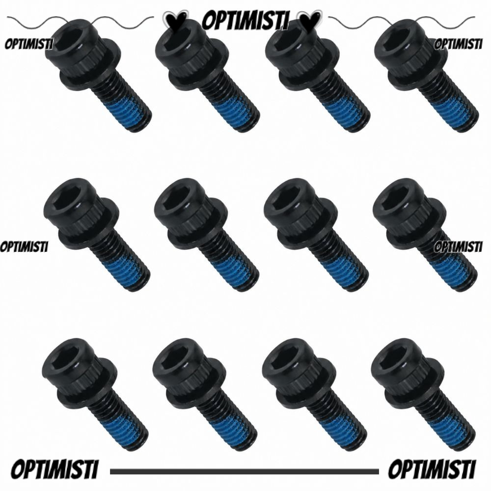 OPTIIMSTI 12 Vít gắn phanh đĩa, Bu lông kẹp bằng thép Carbon cao M6x18mm, M6 X 18mm Đen Dễ dàng lắp 