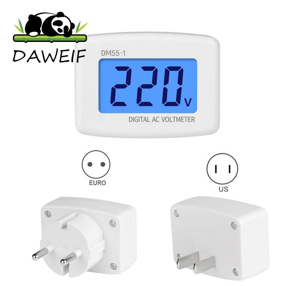 DAWEIF Đồng hồ đo điện áp phẳng treo tường DAWEIF DM55-1 Đồng hồ đo AC cho thiết bị gia dụng Plug Vo