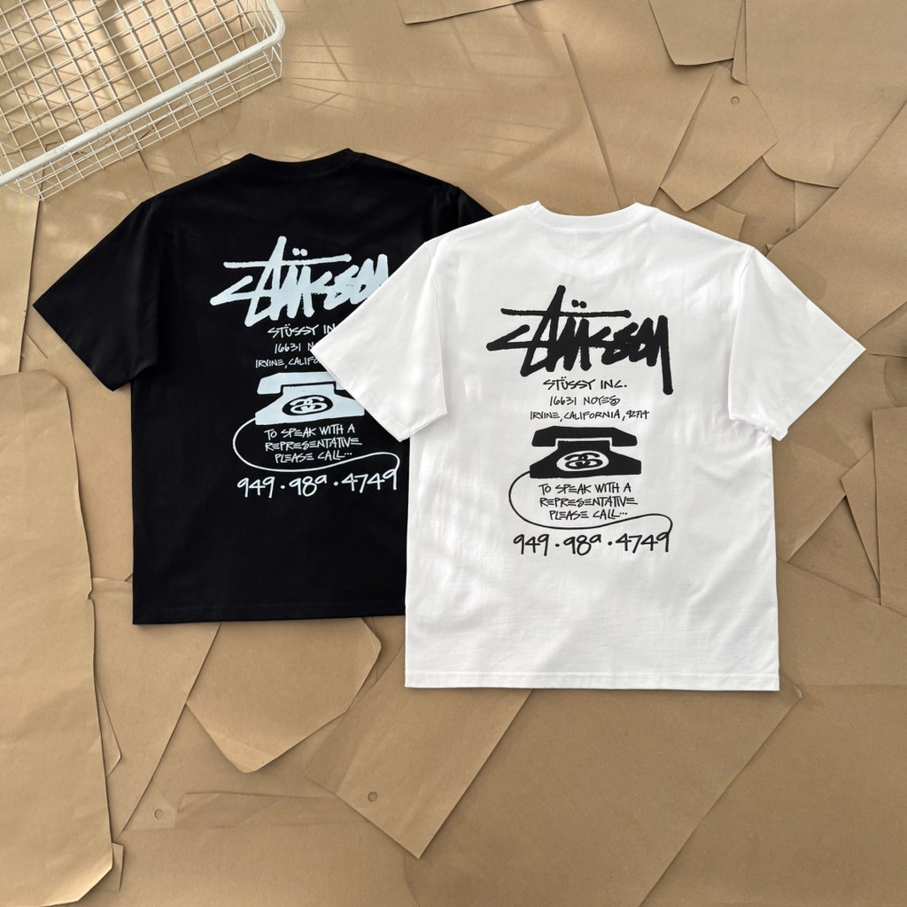 Stussy tee / Stussy Nam Nữ Áo Thun In Hình Áo Thun Cổ Tròn Áo Thun Thoáng Khí Thương Hiệu BJVH