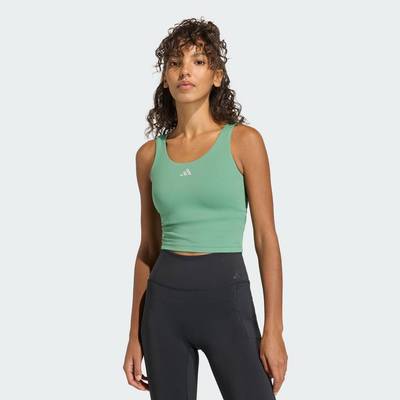adidas Gym & Training Áo Tank Nâng Đỡ Nhẹ 3 Stripes Studio All Me Nữ màu xanh lá HZ0876