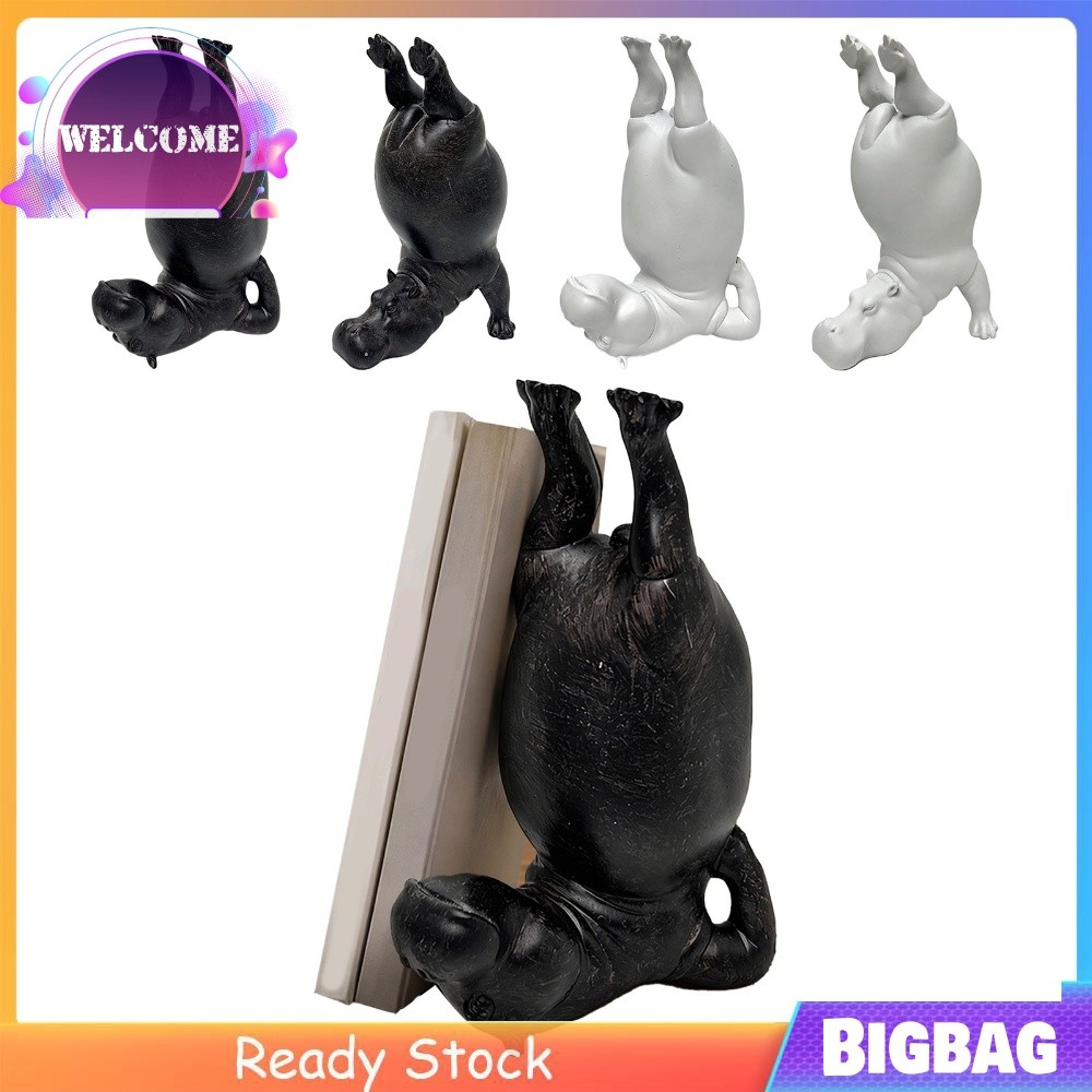 Resin Hippo Figurine Hippo Bookend để lưu trữ kệ sách phòng khách