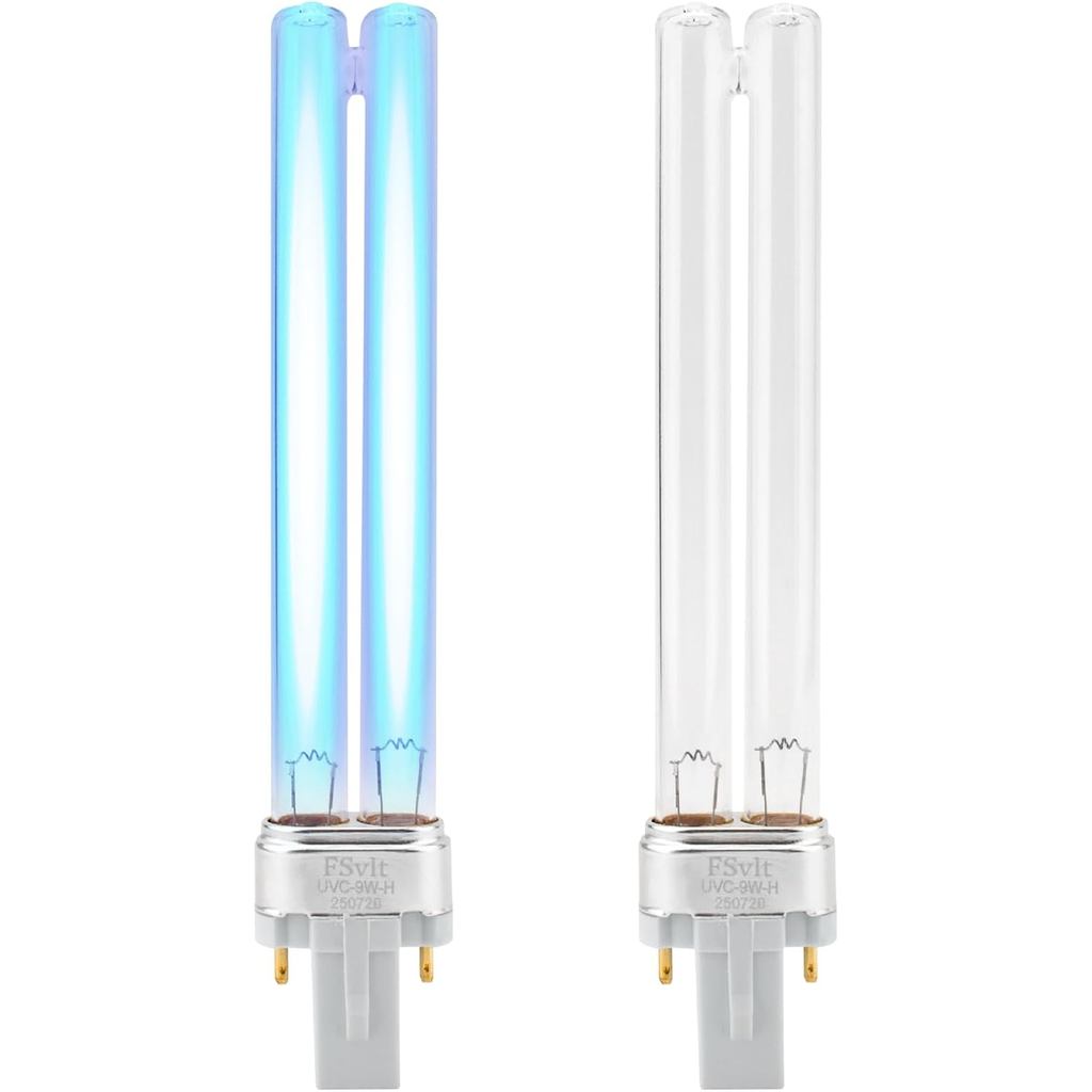 Bóng đèn UV 9W cho bể cá, ao ngoài trời - Đèn làm trong nước UVC đế G23 tương thích với JUP-01 UVE9 