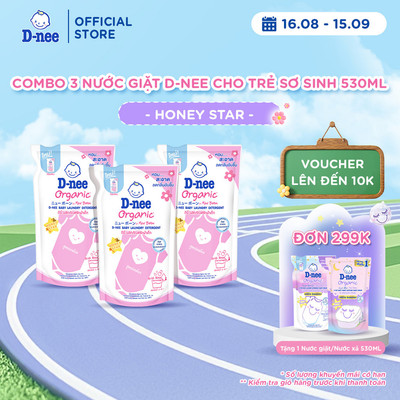 Combo 3 Nước giặt quần áo D-nee 530 ML - Honey Star