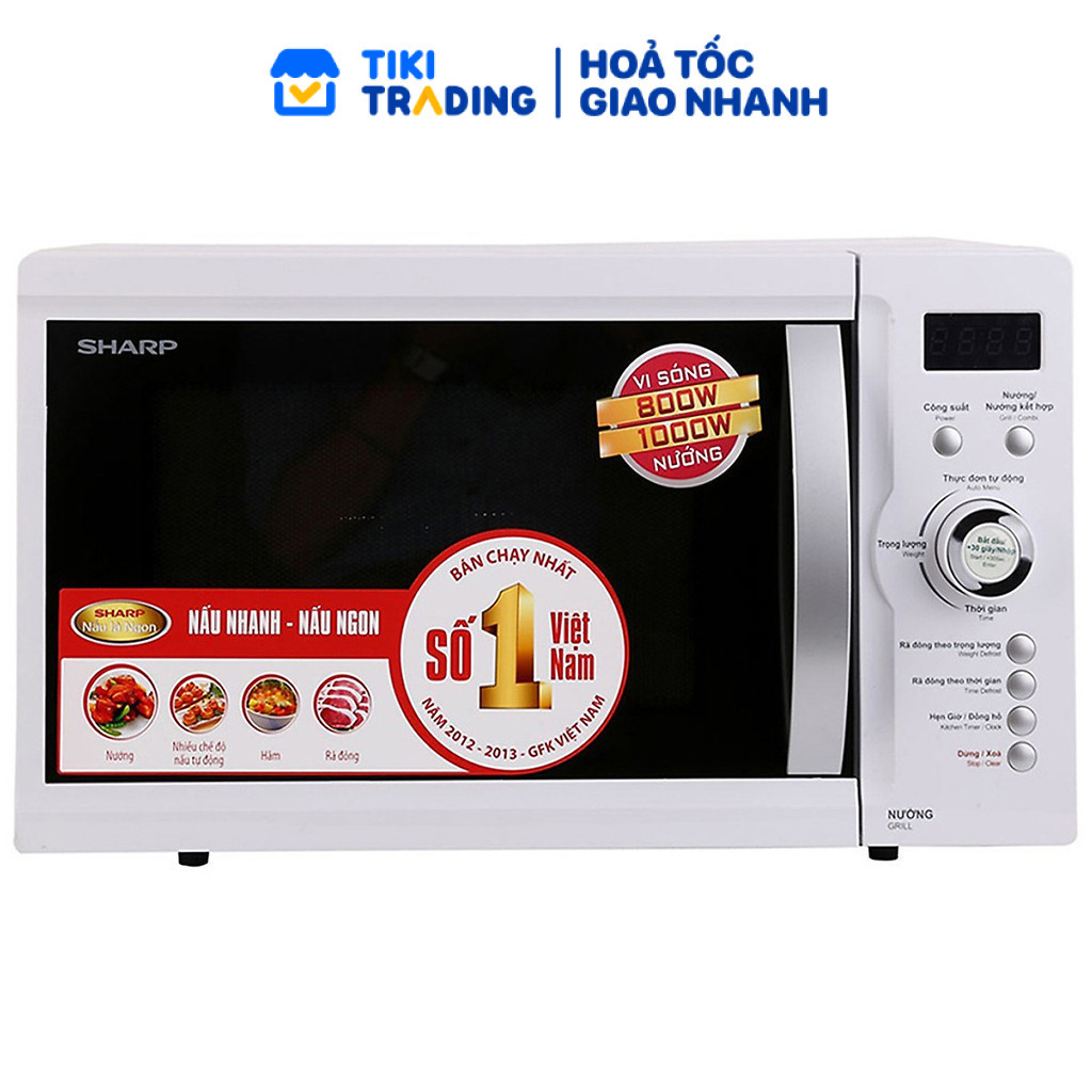 Lò Vi Sóng Có Nướng Điện Tử Sharp R-G371VN-W - 23 Lít