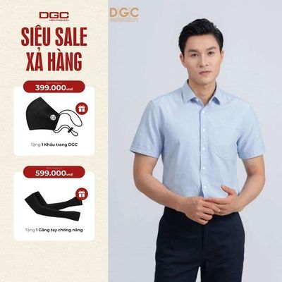 Áo sơ mi nam ngắn tay DGC Dáng suông Regular, Phong Cách Trẻ Trung, Chất Vải Mềm Nhẹ - SASNBC43M