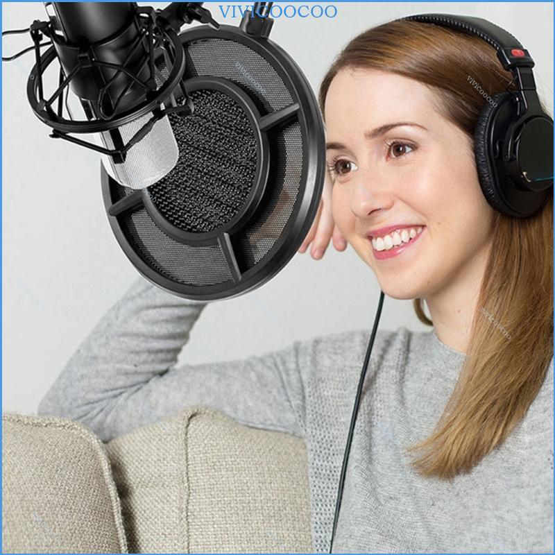 VIVI Micrô hai lớp Pop Filter Mic Pop Filter Shield để ghi âm Podcast