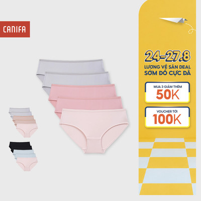 Combo 5 quần lót nữ CANIFA co giãn mềm mại thoáng khí 6US26A001