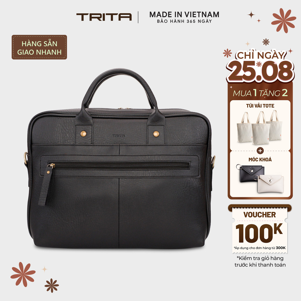 Cặp công sở Trita (Thời trang nam cao cấp đựng vừa laptop 14.6 inch - Cặp da TCA2) Bagsmart