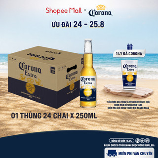 [ĐỘC QUYỀN LIVESTREAM] Bia Corona Extra nhập khẩu thùng 24 chai (250ml/chai)