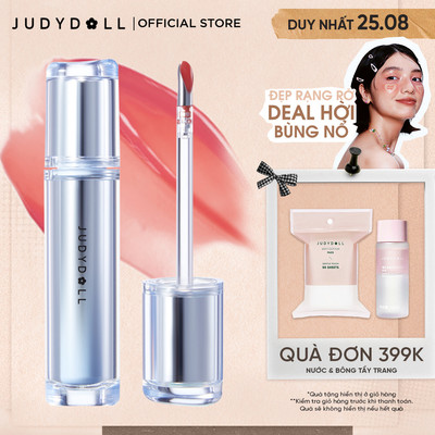 Son Đầu Sắt JUDYDOLL Watery Lip Gloss Son Tint Bóng Dưỡng Ẩm Bền Màu Lâu Trôi Không Lộ Vân Môi 2,4g