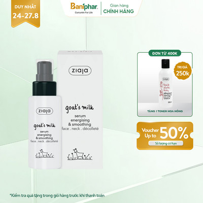 Serum dưỡng da tinh chất sữa dê dưỡng ẩm Ziaja Goat's Milk Serum Energising & Smoothing 50ml