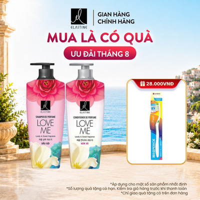 [CHÍNH HÃNG ĐỘC QUYỀN] Bộ đôi Dầu gội xả Elastine De Perfume hương nước hoa Love Me 600mlx2, tóc suôn mượt thơm lâu