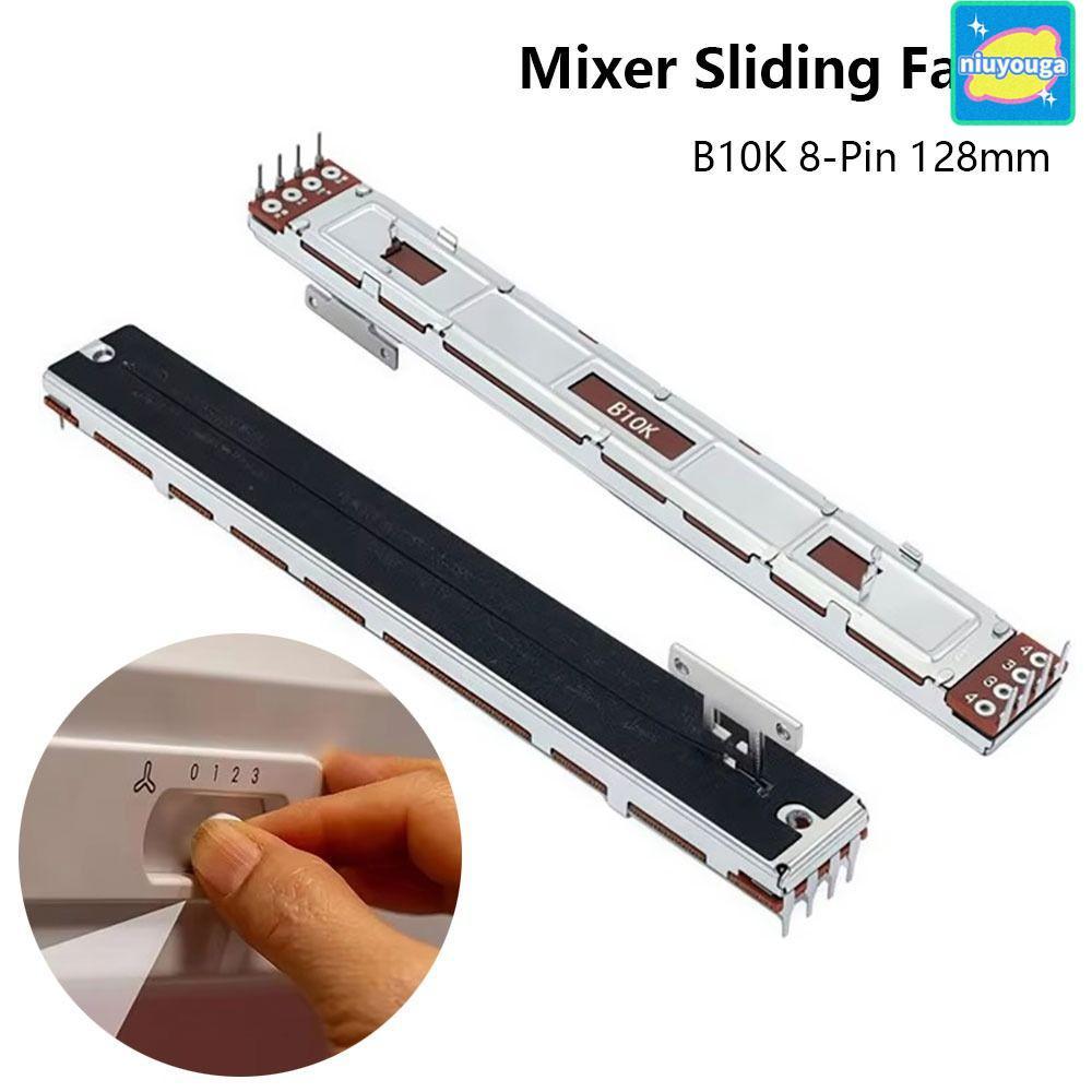 NIUYO 1 Cái Máy Trộn Fader, B10K 8 Chân Chữ T Trượt Fader, Nhựa Trượt Thẳng Bền Đẹp 128mm Thanh Trượ