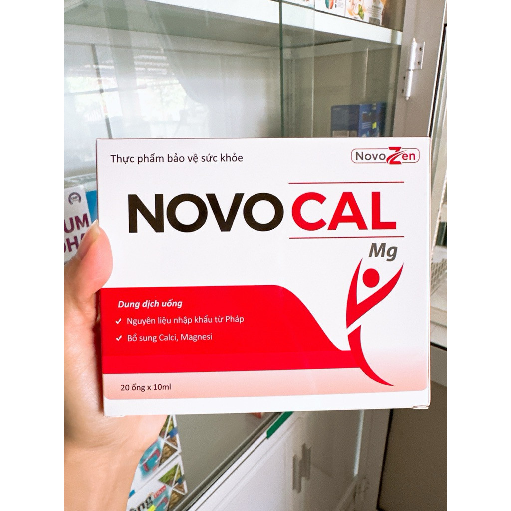 NovoCal Mg hộp 20 ống giúp bổ sung canxi, magnesi cho xương chắc khoẻ, giảm tê bì tay chân hữu cơ