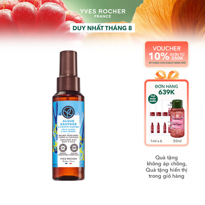 Xịt thơm tóc & cơ thể hương biển Yves Rocher Body Mist & Hair Algae & Sea Fennel 100ml