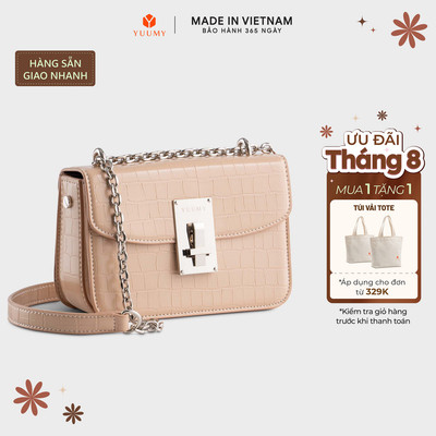 Túi Yuumy (Thời trang nữ phối khóa trang trí size 18 - Túi đeo chéo da Seasand YN186) Bagsmart