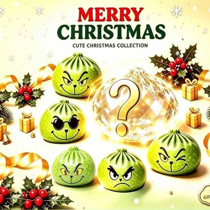 Grinch Phong Cách Giáng Sinh Xanh Lông Quái Vật Grinch Bun Giải Nén Pinch Vui Vẻ Quà Tặng Sáng Tạo M