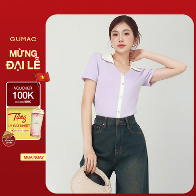 Áo Polo Nữ GUMAC Form Slim Tay Ngắn Ôm Vừa Tôn Dáng Hiện Đại PLF03026