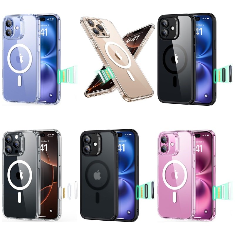 Op Lung Trong Suot Co Vong Tu iPhone 16 16 Pro 16 Pro Max 16 Plus Chong O Vang Chong Soc Nhat Ban