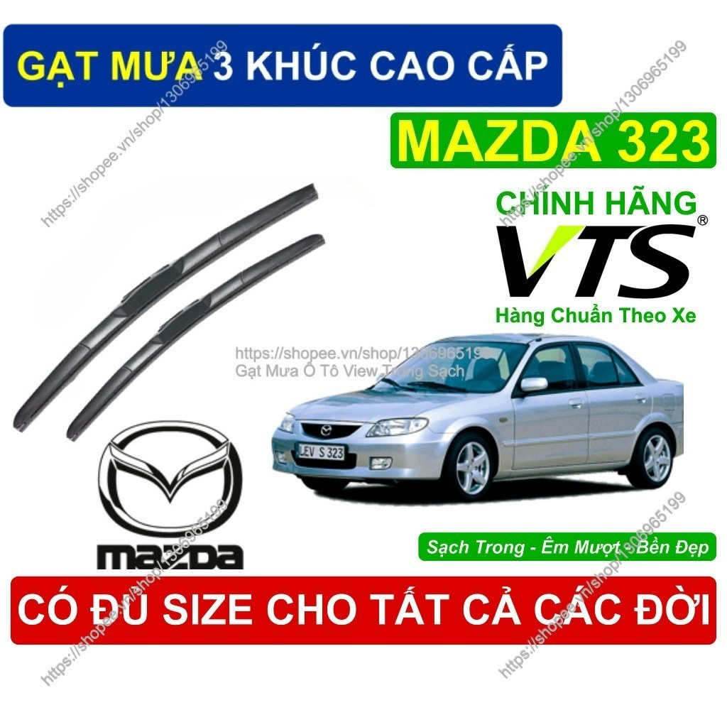 Gạt Mưa 3 Khúc Cao Cấp, Gạt Mưa Kính Lái Mazda 323, Cặp Gạt Mưa Kính Lái Cho Các Dòng Xe Mazda 323, 
