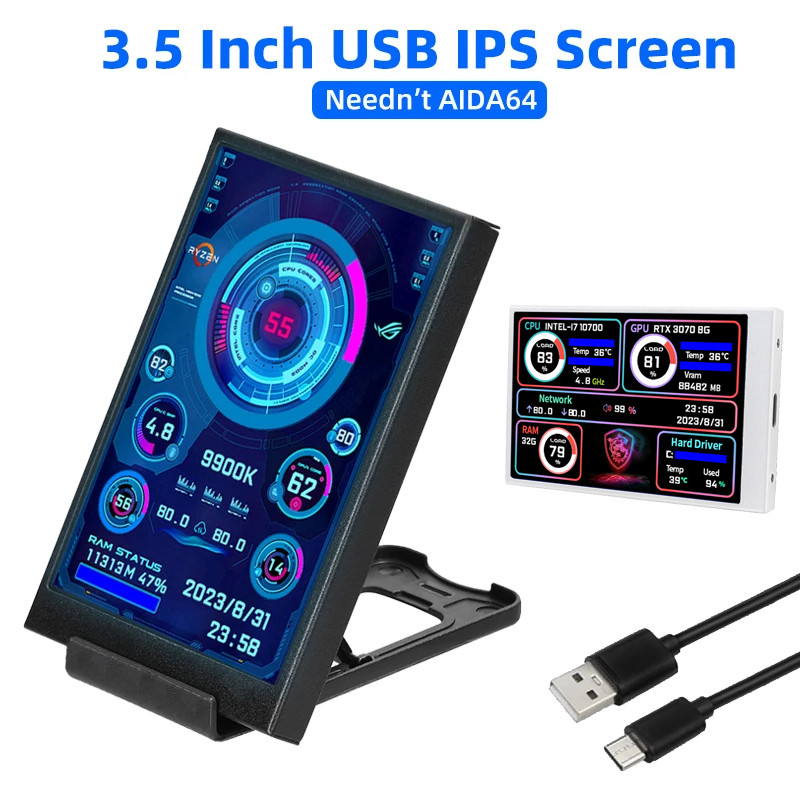 [Ưu đãi trong ngày] Màn hình thứ cấp IPS Type C 3,5 Inch cho máy tính CPU GPU RAM HDD Màn hình 320 *