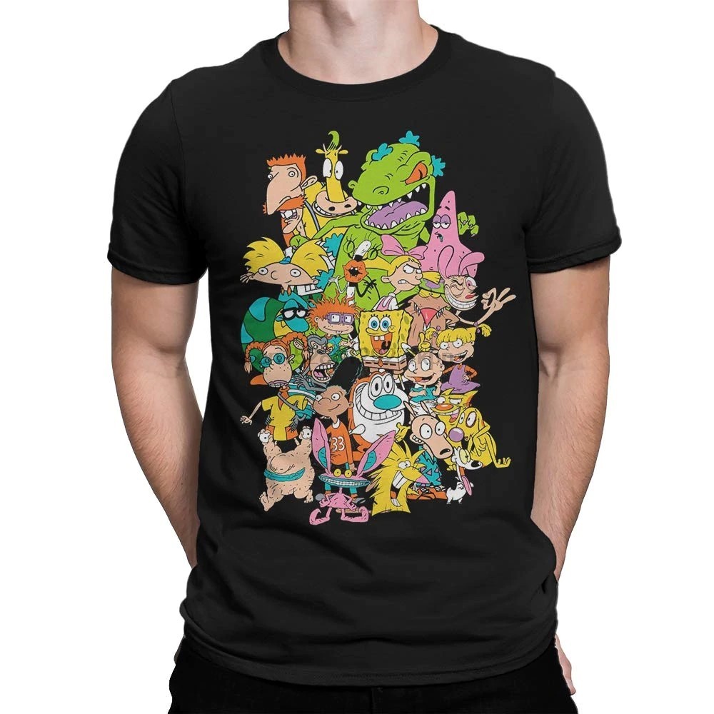 [Truyền nhiệt mực trắng] Hey Arnold Hey Arnold Anime In họa tiết Nam Áo thun ngắn tay cổ tròn 100% C
