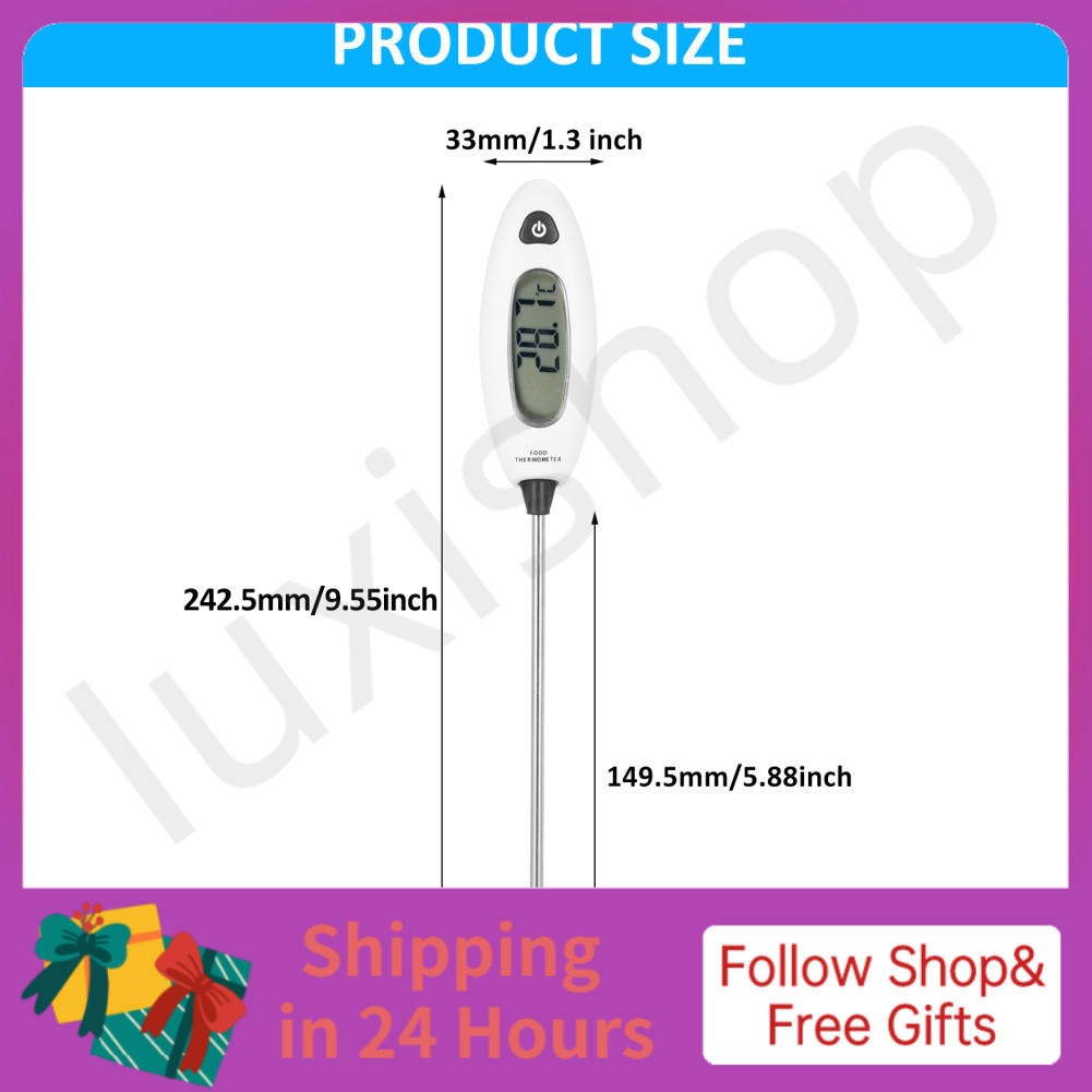 Iuxishop Nhiệt kế thực phẩm GM1311 Đọc tức thì LCD thịt kỹ thuật số có khóa nhiệt độ Đo tối đa/tối t