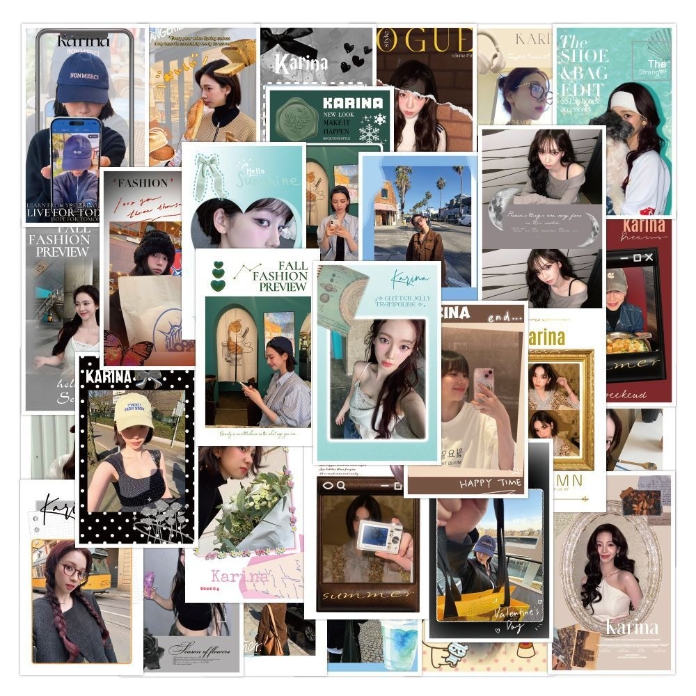 60 Tờ Aespa Girl Group Liu Zhimin Sticker Pack Hỗ trợ sáng tạo Nhãn dán niêm phong ngoại vi Nhãn dán
