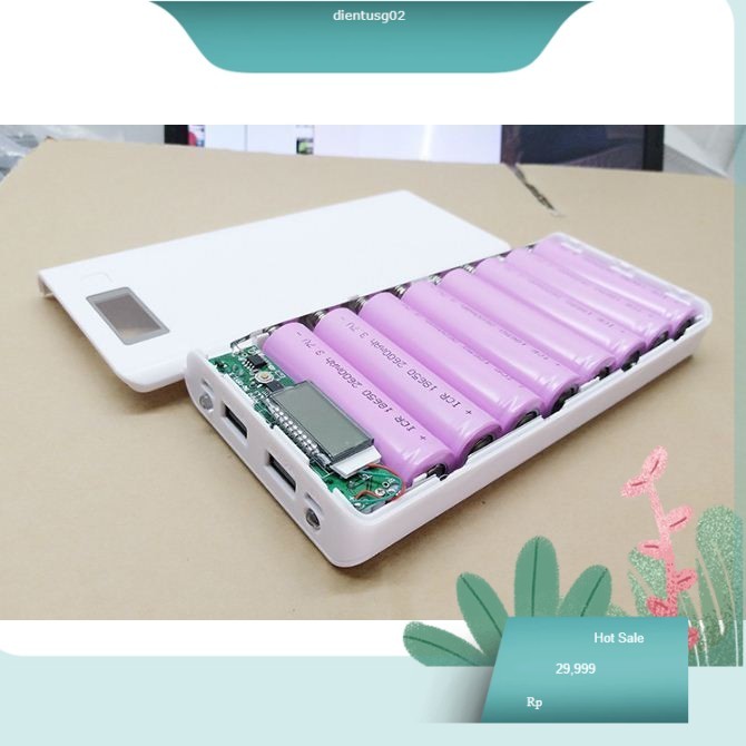 Box sạc dự phòng 8 khe pin dùng pin 18650 bộ sạc pin 18650