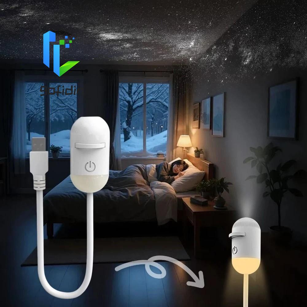 Đèn chiếu bầu trời đầy sao GOFIDIN, Thiết kế nhỏ gọn Đèn khí quyển thiên hà chiếu mềm, Galaxy Plug A