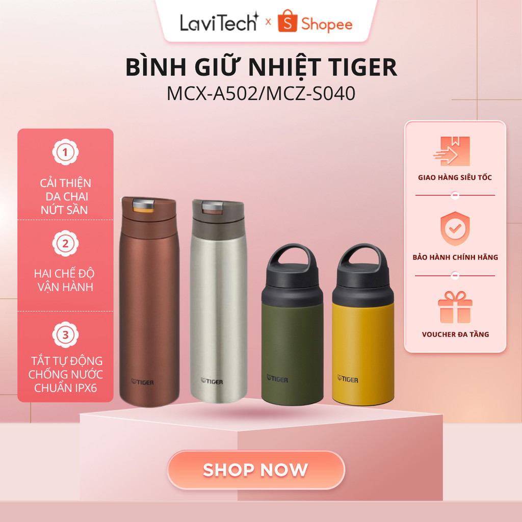 [KOL] Bình giữ nhiệt Tiger MCX-A502/MCZ-S040 - Giữ nóng lạnh 6H - Hàng chính hãng