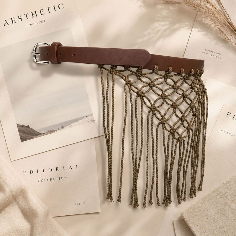 Thắt lưng Bohemian Thắt lưng mở rộng Phong cách dân tộc Bohemian Flow Phụ kiện Denim phương Tây Dây 