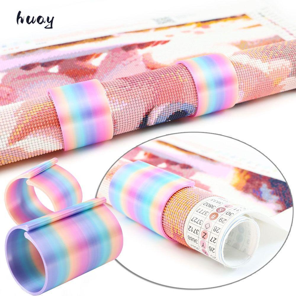 HUAYU Tranh kim cương Canvas Roll Helper, DIY Crafts Organizer Tools Diamond Painting Canvas Rings, 