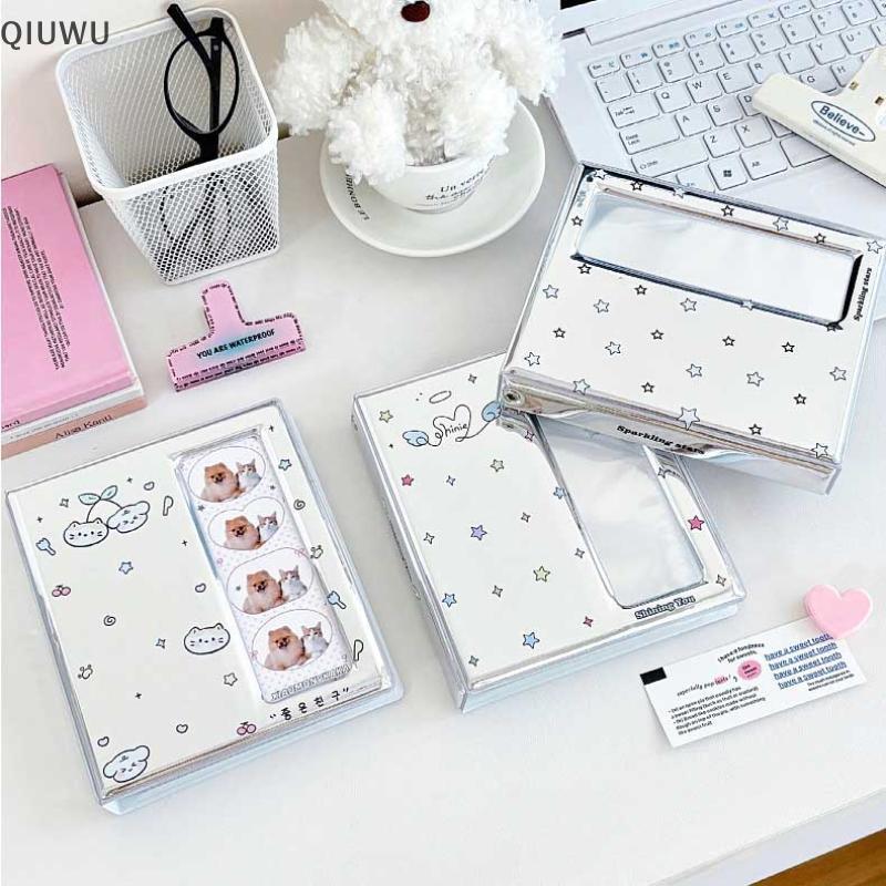 QIUWU Phim Hoạt Hình 4 Lưới Idol Card Photo Booth Album Cho 40 Chiếc 2x6 Inch Dải Ảnh Đánh Dấu Trang