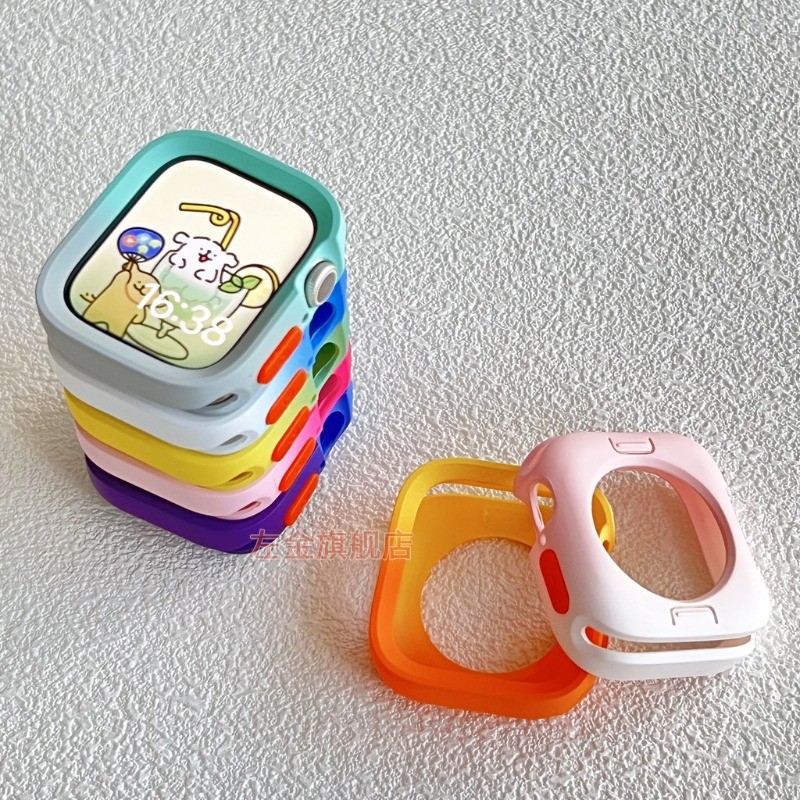 Ốp Silicon Mềm Kẹo Cho Apple Watch 49mm Ultra 1 2 3 4 Bảo Vệ Cho iWatch Ultra 1 2 3 4 49mm Vỏ Đồng H