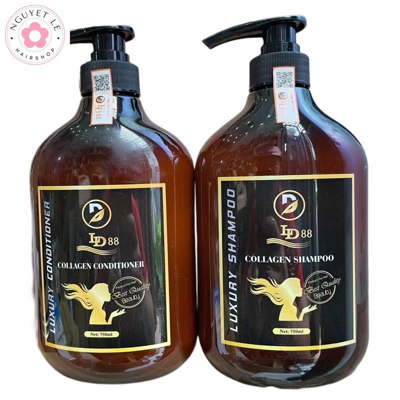 Gội xả dưỡng sinh, siêu phục hồi tóc yếu LD88 Collagen 500mlx2 NL