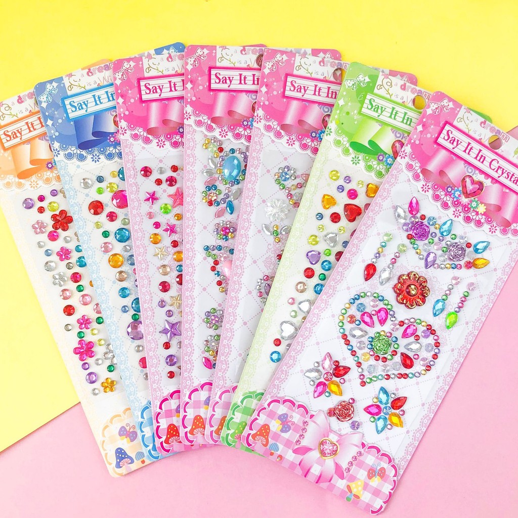 Crystal Sticker Children 's Gem Album Notebook Gem Acrylic Heart Diamond Sticker Cung cấp trực tiếp2