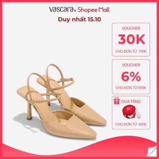 [Voucher 30K | 15.10] Vascara Giày Bít Mũi Nhọn Nhấn Quai Ankle Strap - BMN 0664